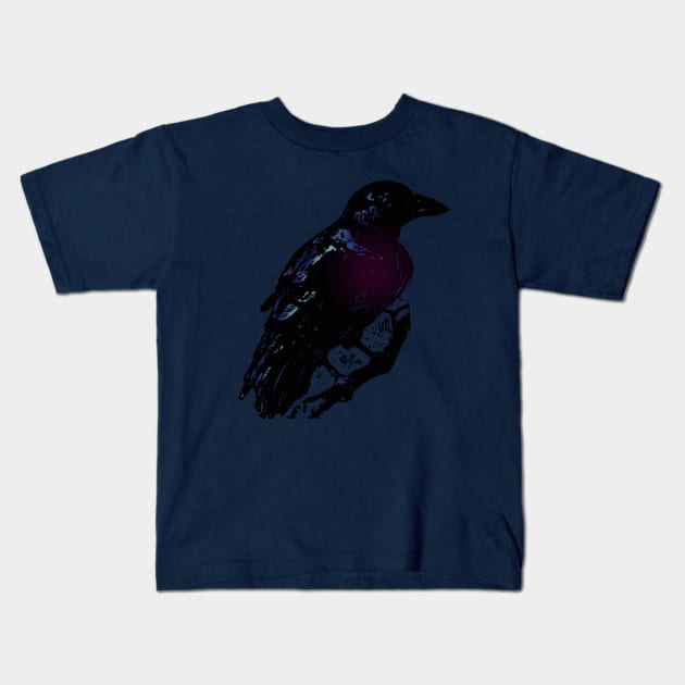 Raven Heart Kids T-Shirt by noranovak